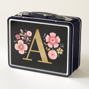 Elegant Pink Floral Monogram