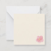 Elegant Pink Floral Monogrammed Note Kaart Notitiekaartje (Achterkant)