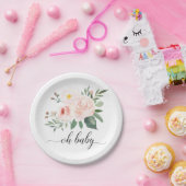 Elegant Pink Floral Oh Baby shower Bord (Feest)