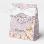 Elegant Pink Floral Paris Party Bedankdoosjes (Voorkant Zijde)