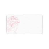 Elegant Pink Floral Peony Wedding Etiket (Voorkant)