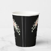 Elegant Pink Floral Personalized Disposable Cup Papieren Bekers (Rechts)
