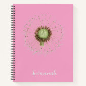 Elegant Pink Floral Personalized Notebook Notitieboek (Voorkant)