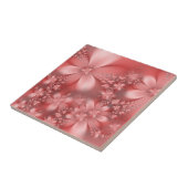 Elegant Pink Floral Puce Tegeltje (Zijkant)