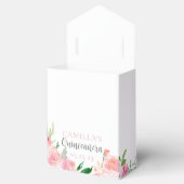 Elegant Pink Floral Quinceañera Silver Tiara Party Bedankdoosjes (Geopend)