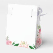 Elegant Pink Floral Quinceañera Silver Tiara Party Bedankdoosjes (Achterkant)