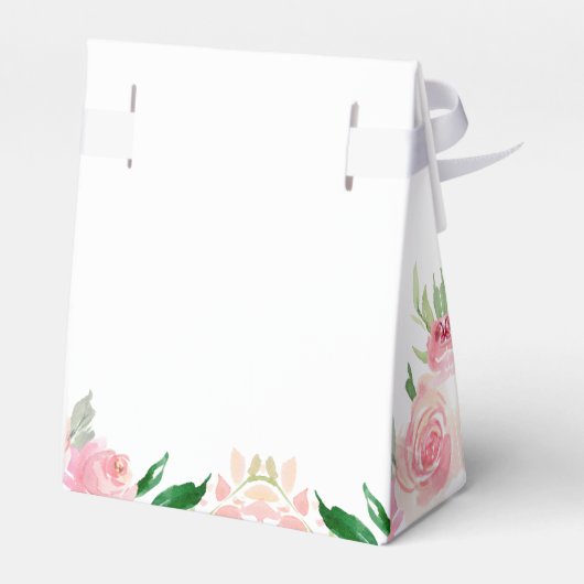 Elegant Pink Floral Quinceañera Silver Tiara Party Bedankdoosjes (Achterkant)