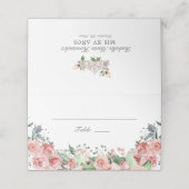 Elegant Pink Floral Quinceañera Uitnodiging (Buitenkant ongevouwen)