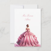Elegant Pink Floral Quinceañera Uitnodiging (Achterkant)
