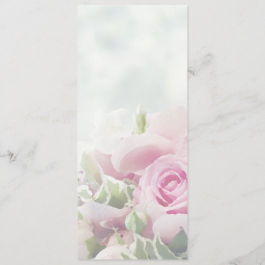 Elegant Pink Floral Rozen & Peony Buds Wedding Menu (Achterkant)
