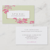 Elegant Pink Floral Salon en Spa Visitekaartje (Voorkant / Achterkant)