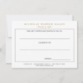 Elegant Pink Floral Salon Gift Certificate (Achterkant)
