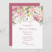Elegant Pink Floral Script Weddenschap