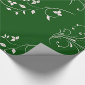 Elegant Pink Floral Swirl Wrapping Paper Cadeaupapier (Hoek)
