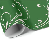 Elegant Pink Floral Swirl Wrapping Paper Cadeaupapier (Rol Hoek)
