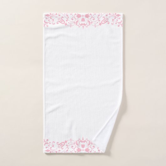 Elegant Pink Floral Swirls Lace Bad Handdoek (Handdoek)