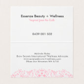 Elegant Pink Floral Swirls Lace Visitekaartje (Binnenkant ongevouwen)