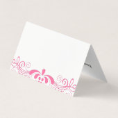Elegant Pink Floral Swirls Lace Visitekaartje (Achterkant)