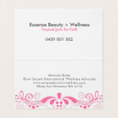 Elegant Pink Floral Swirls Lace Visitekaartje (Binnenkant ongevouwen)