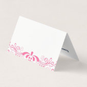 Elegant Pink Floral Swirls Lace Visitekaartje (Achterkant)