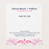 Elegant Pink Floral Swirls Lace Visitekaartje (Binnenkant ongevouwen)