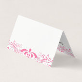 Elegant Pink Floral Swirls Lace Visitekaartje (Achterkant)