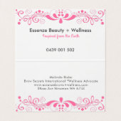 Elegant Pink Floral Swirls Lace Visitekaartje (Binnenkant ongevouwen)