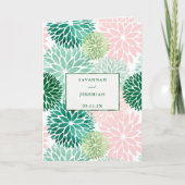 Elegant Pink Floral Twevoudig Weddenschap (Voorkant)