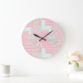 Elegant Pink Floral Wall Clock | Soft Rose Aesthet Grote Klok (Huis)