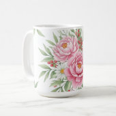 Elegant Pink Floral Watercolor Coffee Mug"  Koffiemok (Voorkant links)