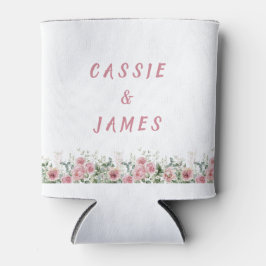 Elegant Pink Floral Watercolor Wedding Blikjeskoeler