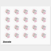 Elegant Pink Floral Watercolor Wedding Ronde Sticker (Vel)