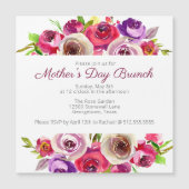 Elegant Pink Floral Waterverf Moederdag Brunch Magnetische Uitnodiging (Voorkant)