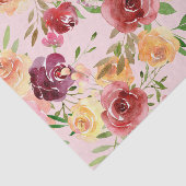 Elegant Pink Floral Waterverf Peony Flower Tissuepapier (Detail)