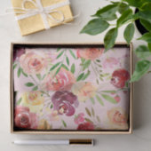 Elegant Pink Floral Waterverf Peony Flower Tissuepapier (Geschenk)