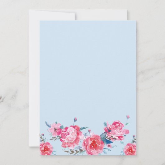 Elegant Pink Floral Waterverf Vrijgezellenfeest Kaart (Achterkant)