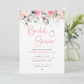 Elegant Pink Floral Waterverf Vrijgezellenfeest Kaart (Staand voorkant)