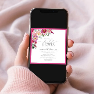 Elegant Pink Floral Waterverf Vrijgezellenfeest Kaart