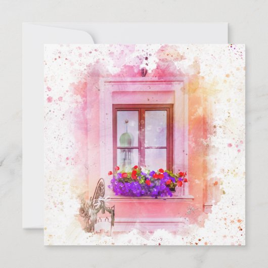 Elegant Pink Floral Waterverf Vrijgezellenfeest Kaart (Achterkant)