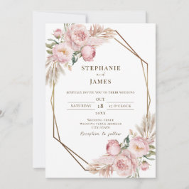 Elegant Pink Floral Waterverf Weddenschap Kaart