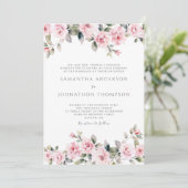 Elegant Pink Floral Waterverf Weddenschap Kaart (Staand voorkant)