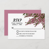 Elegant Pink Floral Waterverf Wedding Custom RSVP Kaartje (Voorkant / Achterkant)