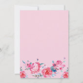 Elegant Pink Floral Waterverf Wedding Kaart (Achterkant)
