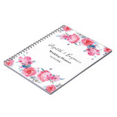 Elegant Pink Floral Waterverf Wedding Planner Notitieboek (Linkerzijde)