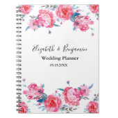 Elegant Pink Floral Waterverf Wedding Planner Notitieboek (Voorkant)