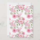 Elegant Pink Floral Waterverf Wedding Save The Date (Achterkant)