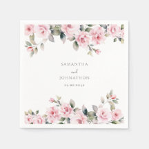 Elegant Pink Floral Waterverf Wedding