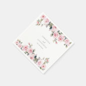 Elegant Pink Floral Waterverf Wedding Servet (Hoek)