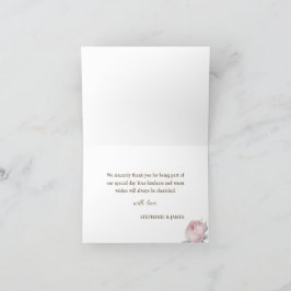 Elegant Pink Floral Weddenschap Hartelijk dank Bedankkaart