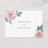 Elegant Pink Floral Wedding Accommodations Informatiekaartje (Achterkant)